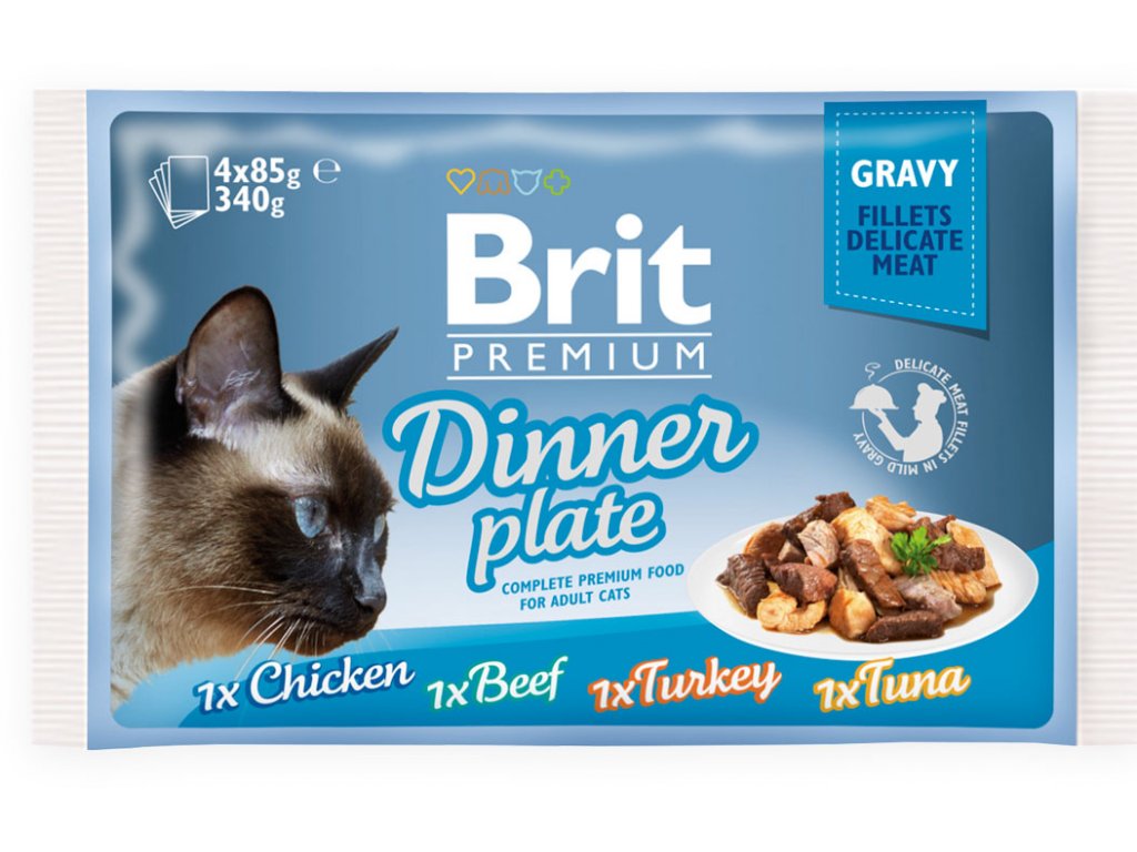 Brit Premium Cat D Fillets in Gravy Dinner Plate 340g