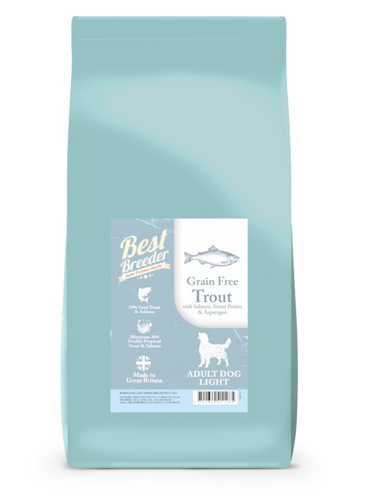 Levně Best Breeder Grain Free Light Trout with Salmon, Sweet Potato & Asparagus 12 kg