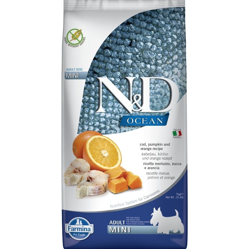 N&D Ocean Dog Grain Free Adult Mini Codfish & Pumpkin & Orange 7kg