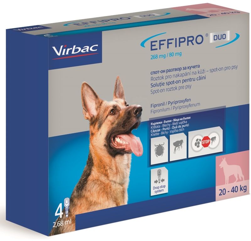 Virbac Effipro DUO Dog L (20-40kg) 268/80 mg 4x2,68ml