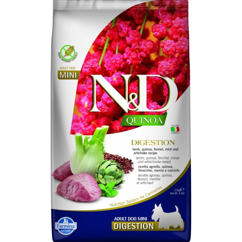 Levně N&D Quinoa DOG Digestion Lamb & Fennel Mini 2,5kg