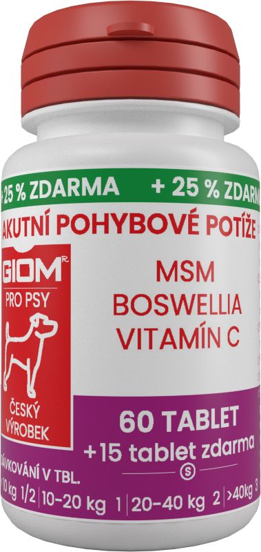 Giom S pes Akutní pohybové potíže 60 tbl+25% zdarma