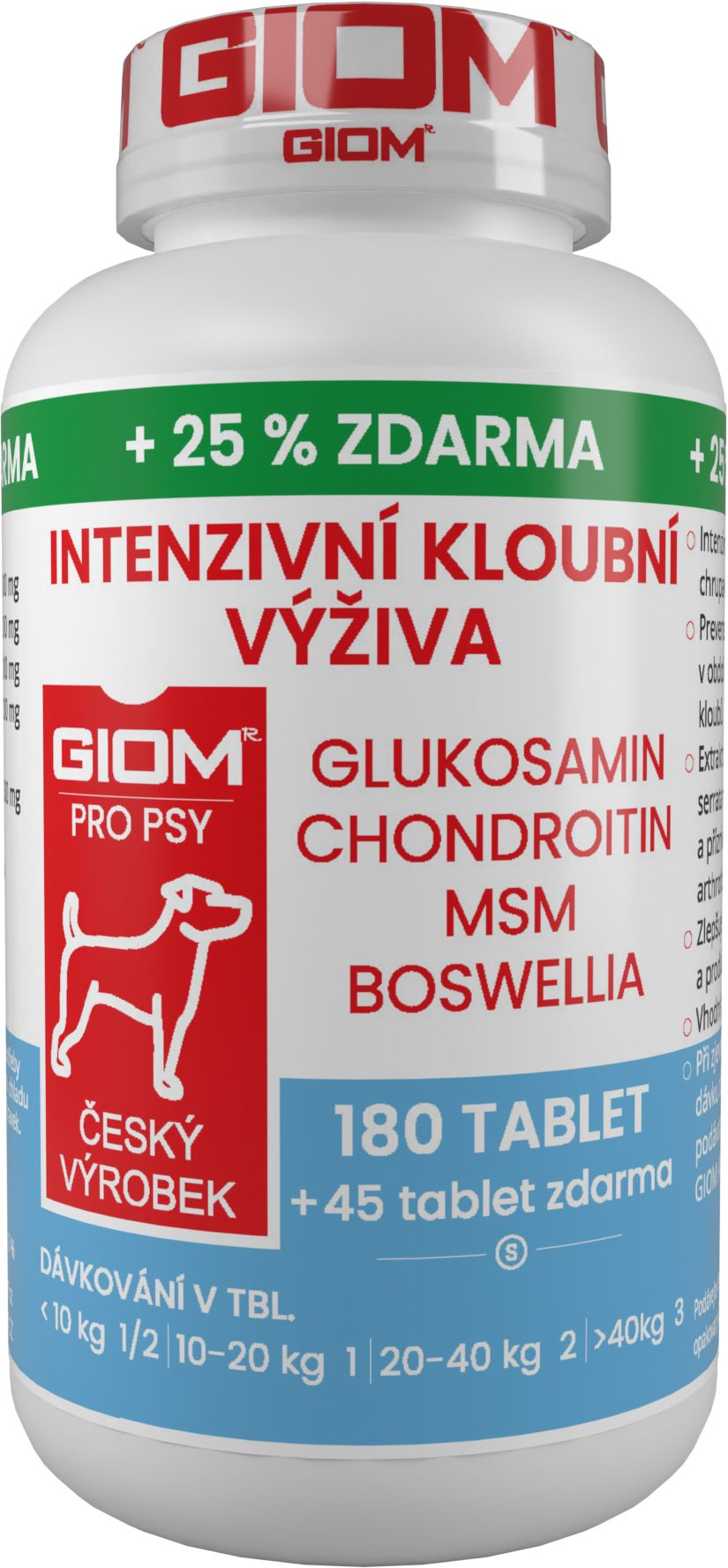 Giom S pes Intenzivní kloubní výživa 180 tbl+25%zdarma