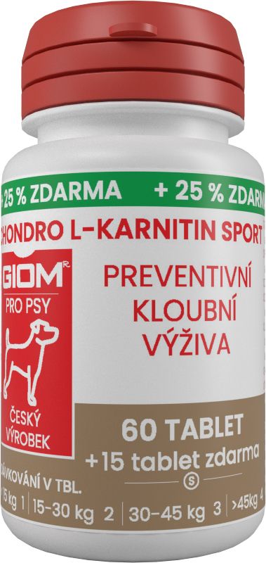 Giom S pes Chondro L-karnitin SPORT 60 tbl+25% zdarma