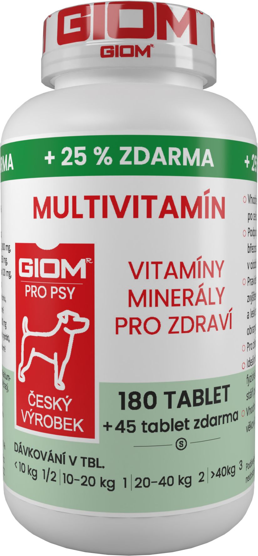 Giom S pes Multivitamín 180 tbl+25% zdarma