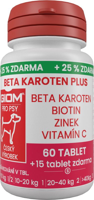 Giom S pes Beta-karoten plus 60 tbl+25% zdarma