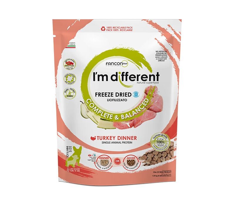 I'm different I´M DIFFERENT Turkey DINNER, mrazem sušené raw krmivo s krůtou, 156 g