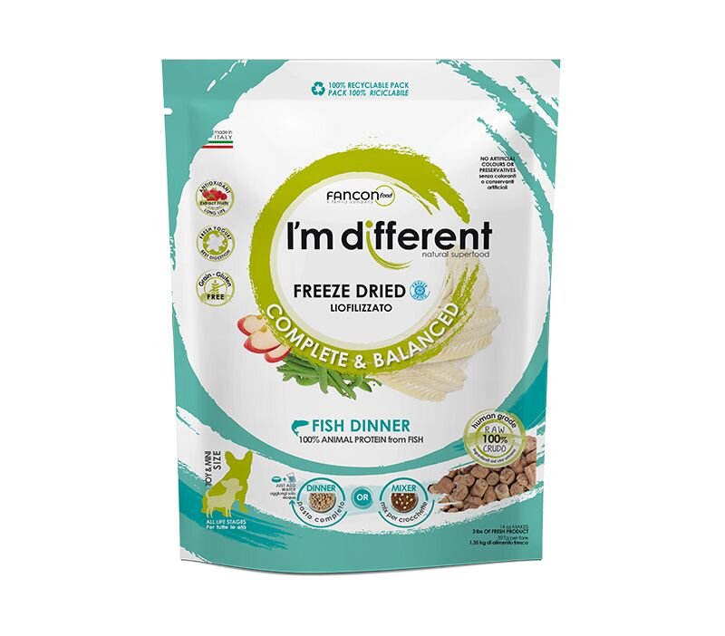 I'm different I´M DIFFERENT Fish DINNER, mrazem sušené raw krmivo s rybou, 156 g