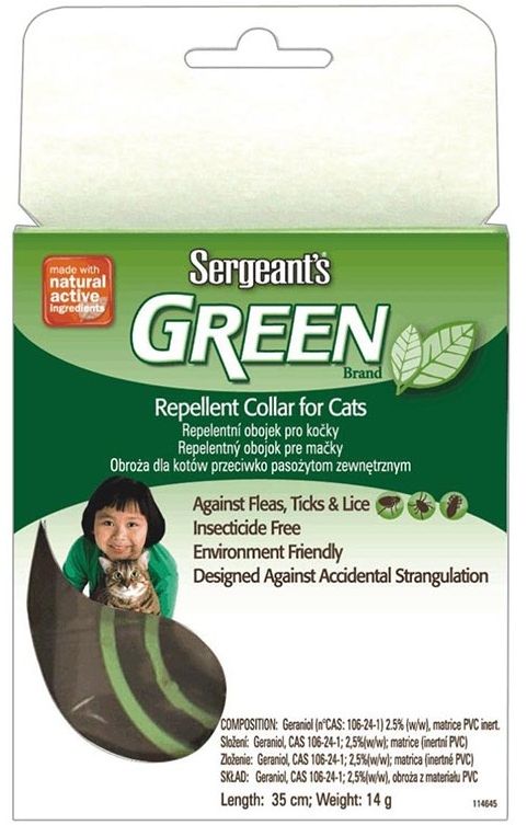 Sergeanťs Green přírodní obojek pro kočky 35cm