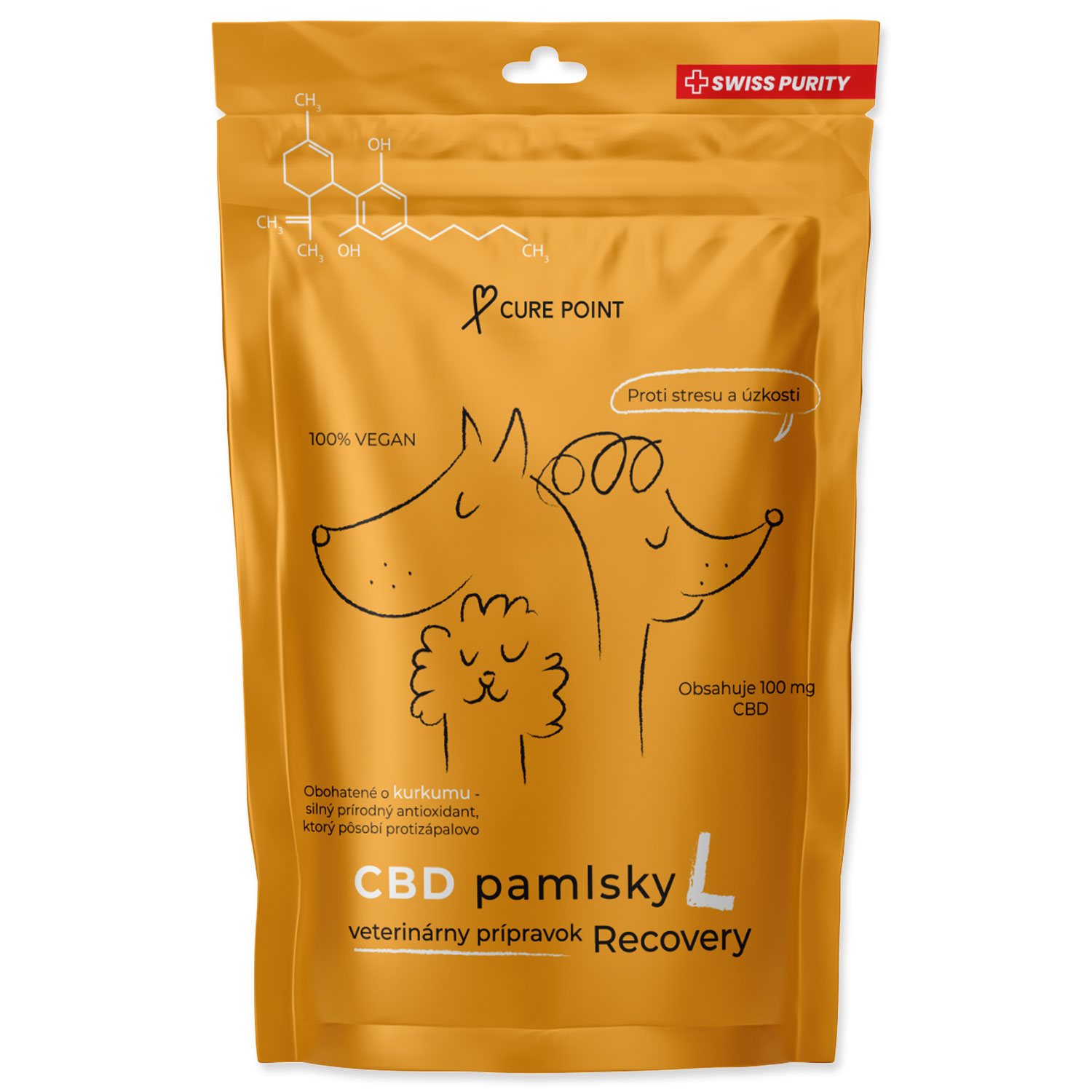 Cure Point CBD Recovery L Pamlsky pro psy 100 g