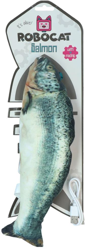 Hračka kočka Robocat Fish losos USB 30cm