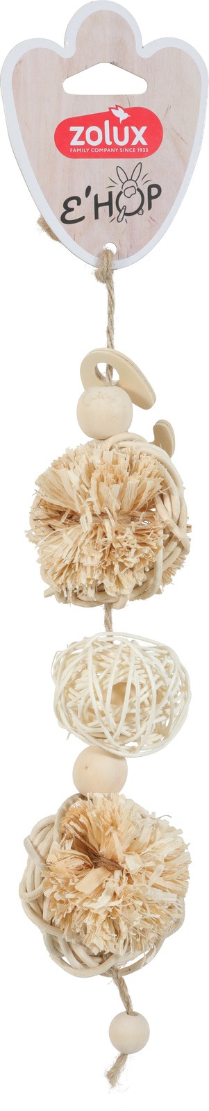 Hračka hlodavec EHOP závěs se třemi bambulemi Zolux