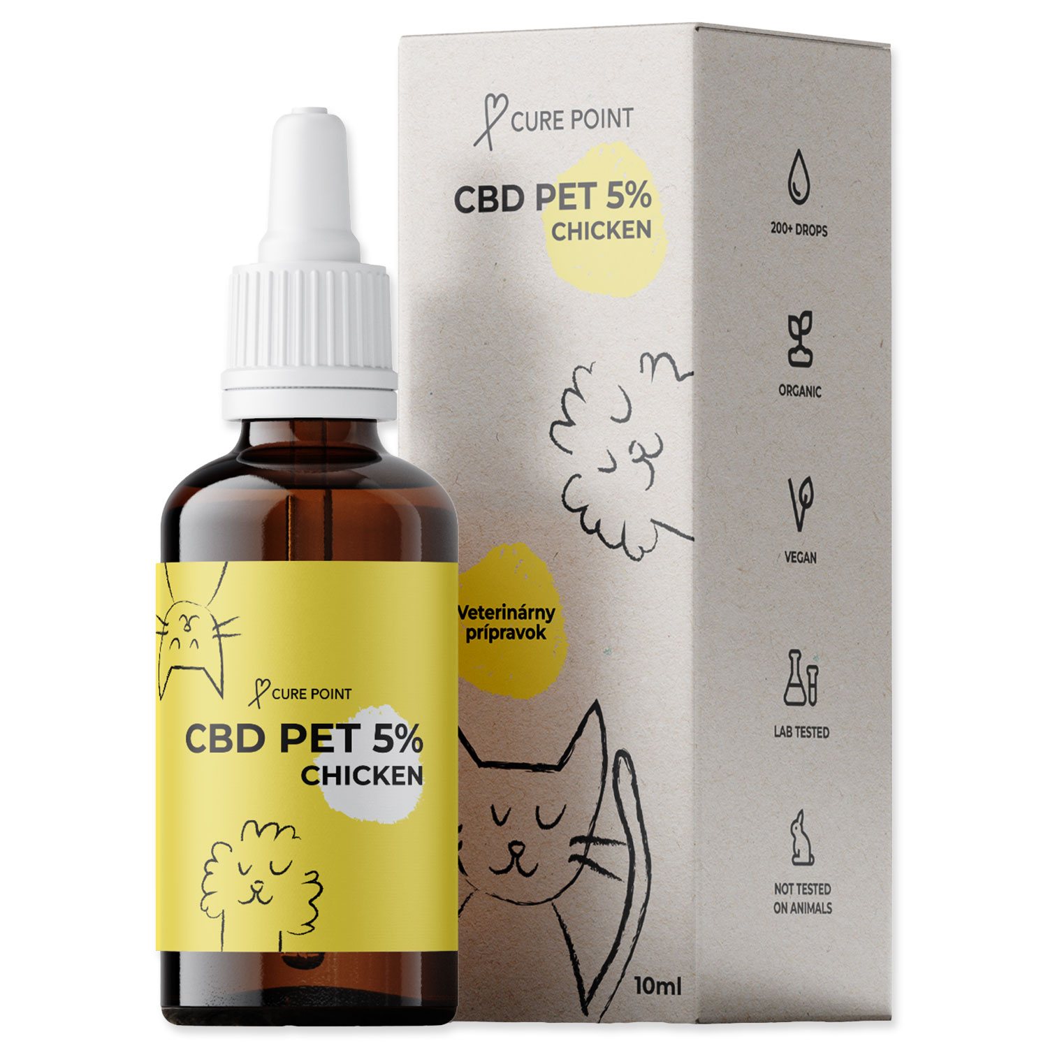 CURE POINT CBD olej CurePoint pro zvířata kuře 10ml
