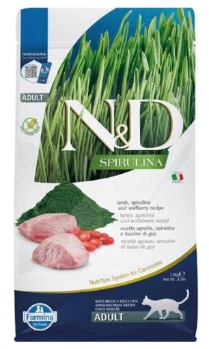 N&D SPIRULINA Cat GF Lamb Adult 1,5 kg