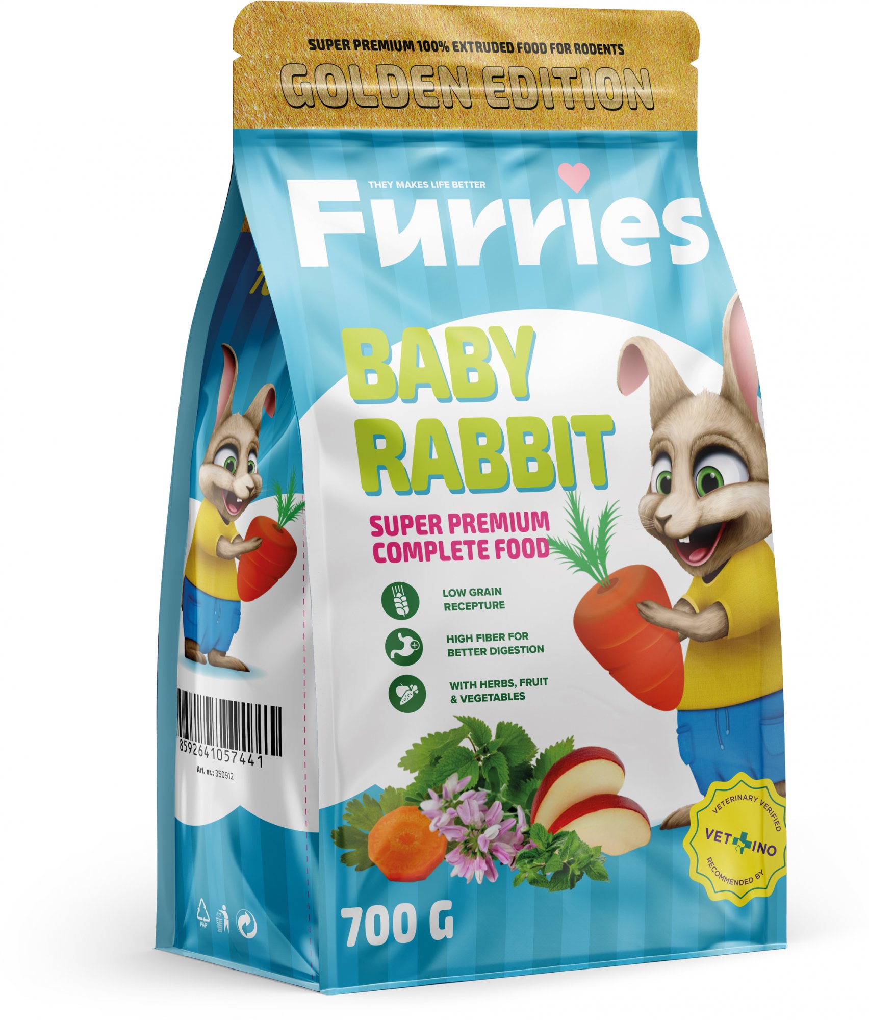 Furries Extrudované Granule Králík Junior 0,7 kg