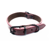 Kožený obojek ARGUS, černé kování - Bordó