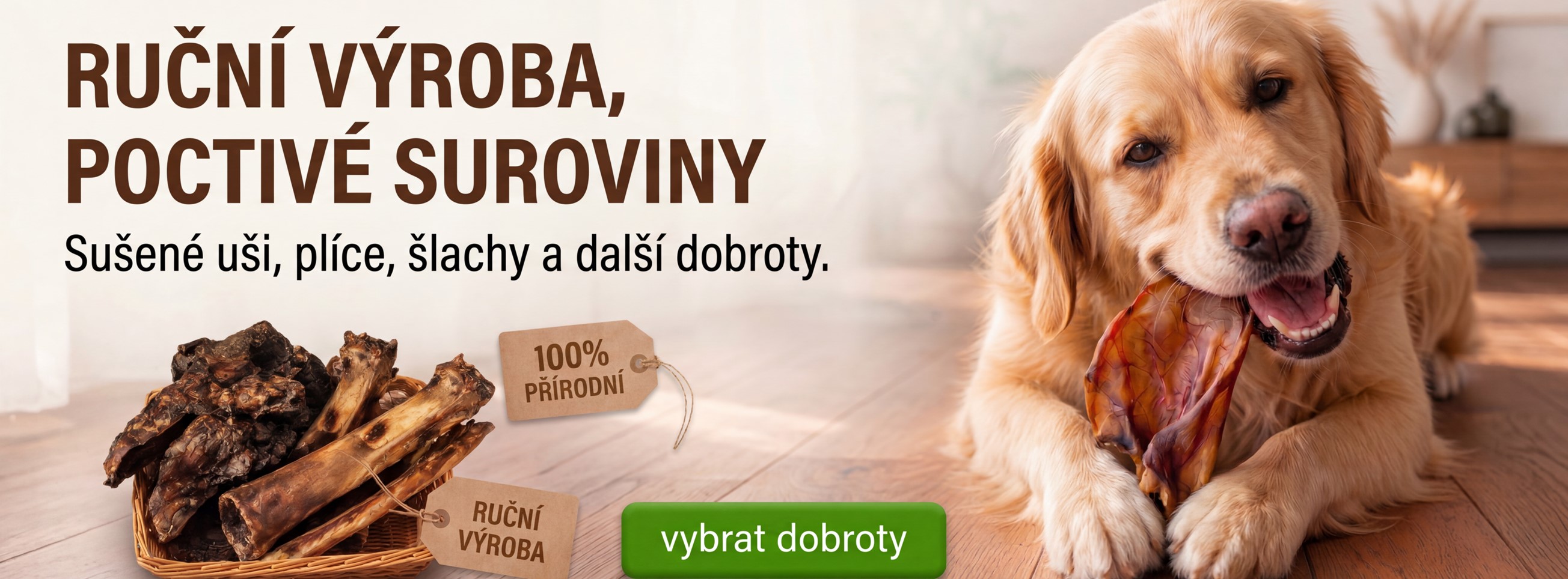 sušené pamlsky pro psa