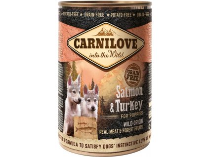 3714 carnilove wild meat salmon turkey for puppies 400g