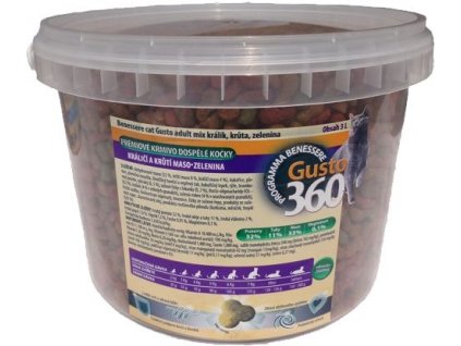 gusto cat adult mix kralik kruta zelenina 0,5kg