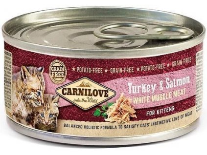 7737 carnilove wmm turkey salmon for kittens 100g