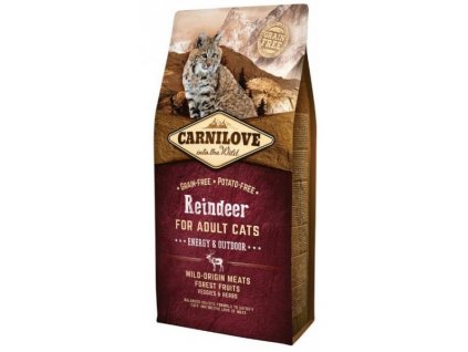 3801 carnilove cat reindeer for adult cats energy outdoor 6kg