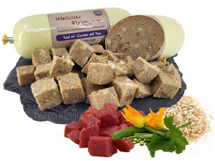 Salám BARFIT superprémium - hovězí s cuketou a rýží 200g