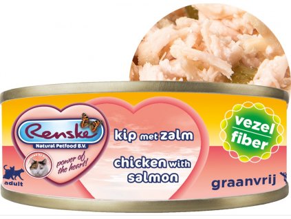 kuřecí a losos konzerva pro kočky