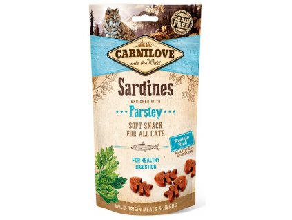 5274 carnilove cat semi moist snack sardine parsley 50g