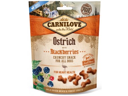 5238 carnilove dog crunchy snack ostrich blackberries 200g