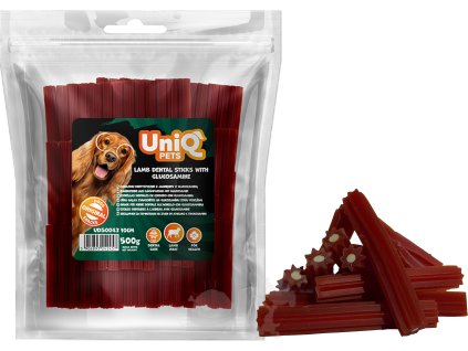 Dentální hvězdička jehněčí s glukosaminem 10x1,5cn malá plemena 500g (houževnatá)