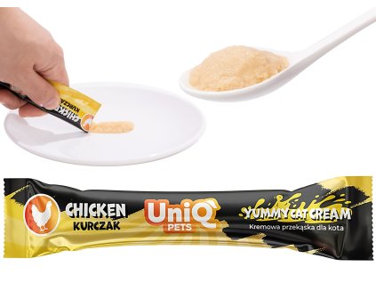 lahodný krém pro kočky s kuřecím masem