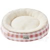 UNIQ pets kulatý pelech CLASSIC PLUSH kostkovaný okr 50×50×12cm