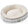 UNIQ PETS kulatý pelech CLASSIC PLUSH kostkovaný šedý 50×50×12cm