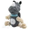 UNIQ PETS hračka pro psy nosorožec s provazy a pískátkem 30x10x13cm