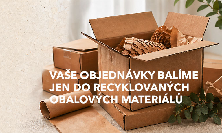 Objednávky balíme jen do recyklovaných obalových materiálů