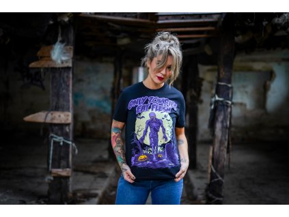 ONLY ZOMBIES EAT FLESH unisex tričko