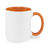 Bílý hrnek FUNNY 330 ml JS Coating s barevným vnitřkem a uchem - Oranžový