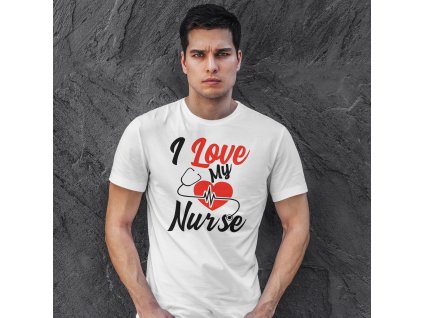 I Love my nurse mockup pánský bílý
