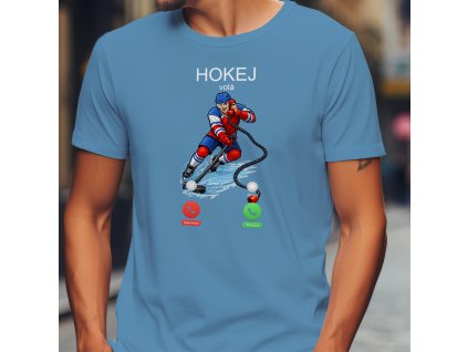 hokej volá mockup azurově modrá