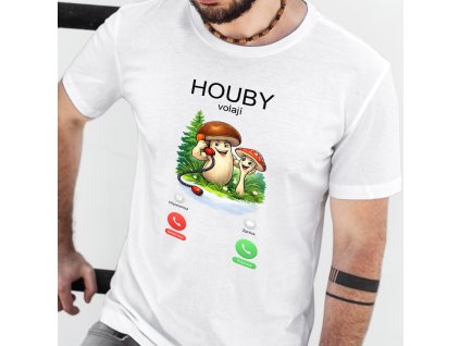 houby volání mockup bílý