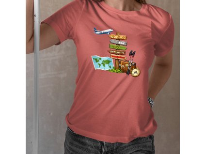 důchod teď začíná opravdové dobrodružství mockup dámský korálová