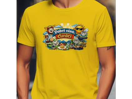 dobré ráno čuráci mockup žlutá