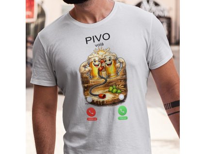 Pivo Volá mockup bílá