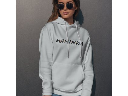 Maminka friends logo mockup mikina bílá