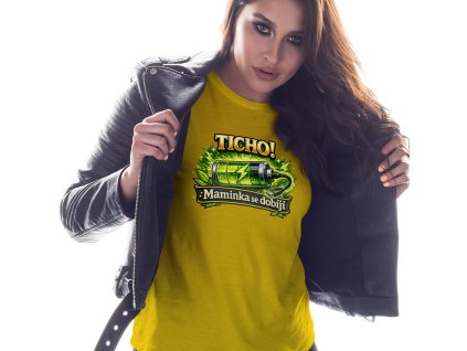 ticho maminka se dobíjí mockup žlutá