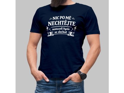nic po mě nechtějte mockup pánský námořní modrá