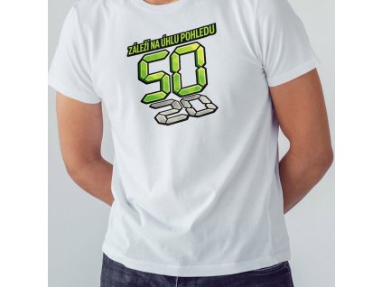 záleží na úhlu pohled mockup bílá