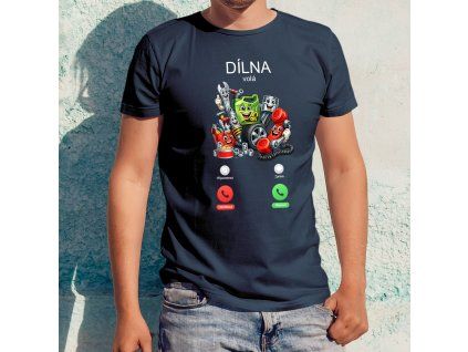 Dílna volá mockup námořní modrá