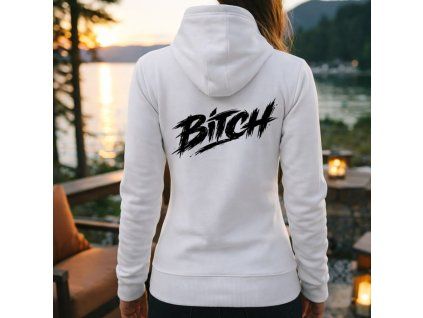 BITCH BADAZZ Dámská mikina mockup bílá