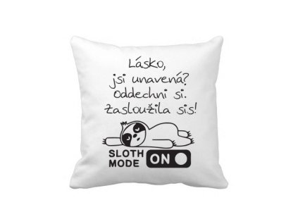 povlak na polštář bílý černý lásko jsi unavená